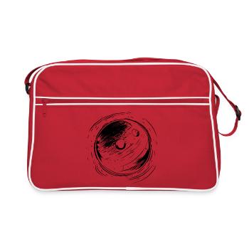 Bowling Ball Line Art - Retro Bag - red/white - Front