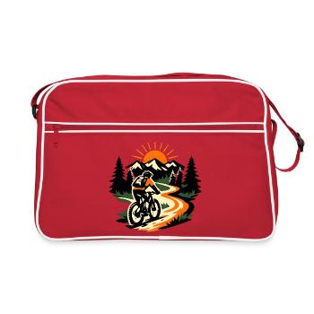 Mountain Bike Adventure – Cycling Outdoor Mountain - Retro Tasche - Rot/Weiß - Vorne