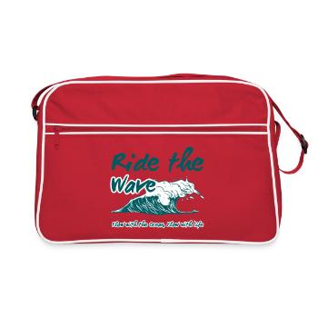 Surfez le flot de l’océan - Sac Retro - rouge/blanc - Devant