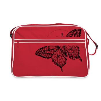 Nachtschmetterling - Retro Tasche - Rot/Weiß - Vorne