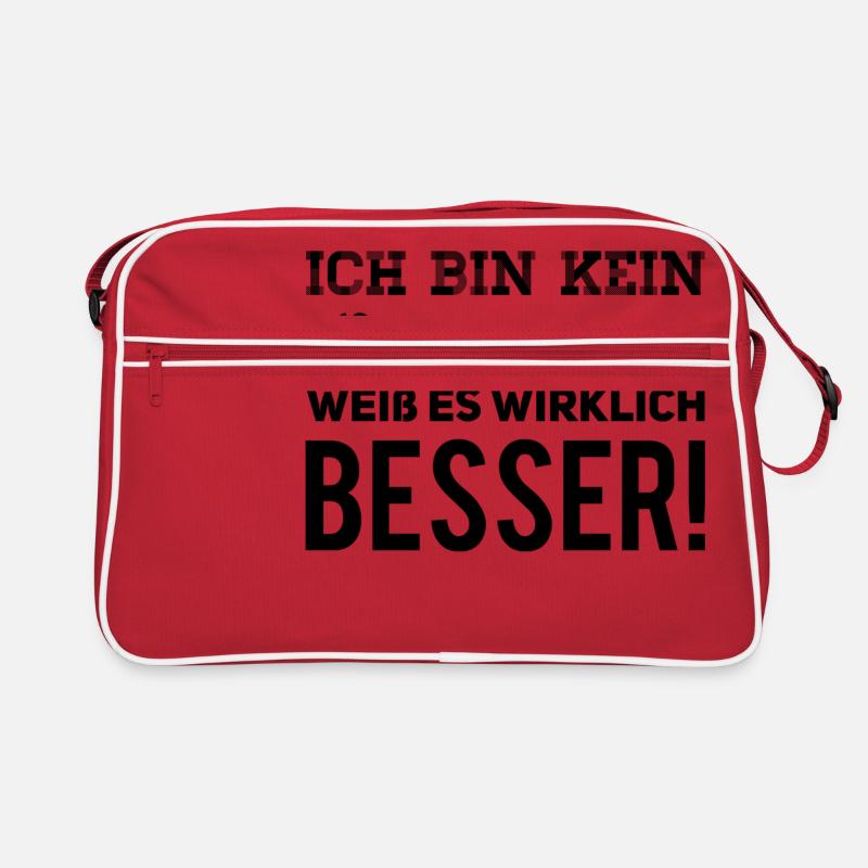ich bin kein Klugscheisser - Retro Tasche - Rot/Weiß