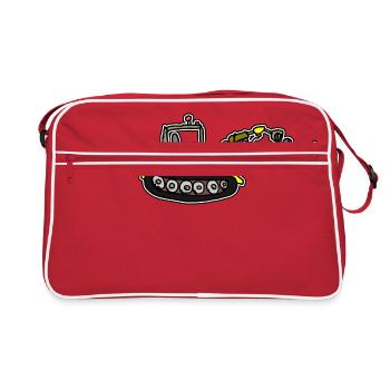 Backhoe, by Axel Ville - Retro Bag - red/white - Front