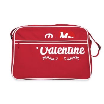 Be My Valentine Valentinstag Geschenk - Retro Tasche - Rot/Weiß - Vorne