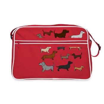 super mignon teckel , idée cadeau - Sac Retro - rouge/blanc - Devant