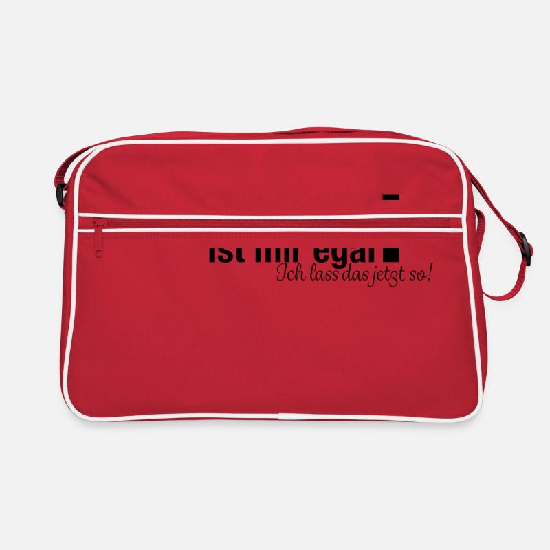 Ist mir egal , ich lass das jetzt so Text Geschenk - Retro Tasche - Rot/Weiß