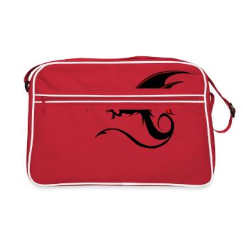 dragon tribal tattoo shape 20049 x - Retro Bag - red/white - Front