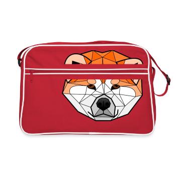 Akita Inu geometrique - Sac Retro - rouge/blanc - Devant