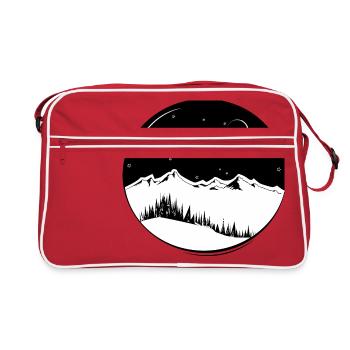 Night stars forest and mountains gift - Retro Bag - red/white - Front