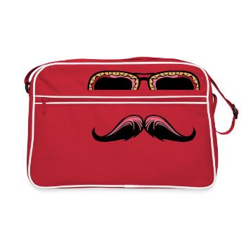 lunette de soleil mexicaine moustache hipster 2804 - Sac Retro - rouge/blanc - Devant