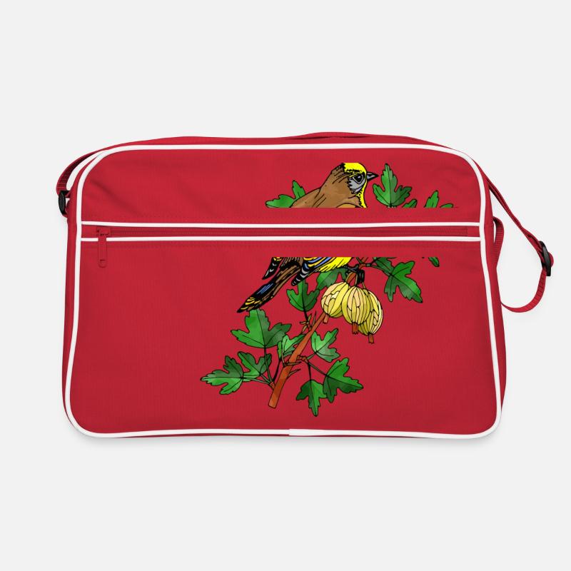 oiseau - Sac Retro - rouge/blanc