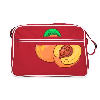 Pfirsiche - Retro Tasche - Rot/Weiß - Vorne