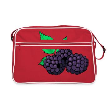 Brombeeren - Retro Tasche - Rot/Weiß - Vorne