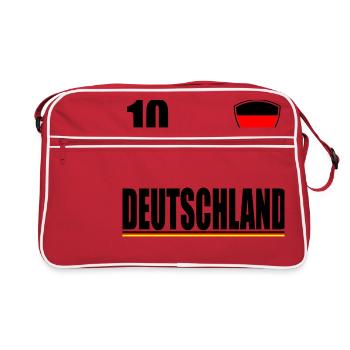 T-shirt de fan de football de l'Allemagne Trikot Allemagne - Sac Retro - rouge/blanc - Devant
