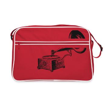 Gramophone music old school vintage gift idea - Retro Bag - red/white - Front
