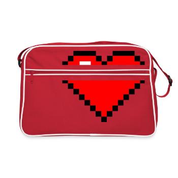 heart pixel - Retro Bag - red/white - Front