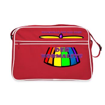 Ich bin der Normalste hier, Propellerhut - Retro Tasche - Rot/Weiß - Vorne