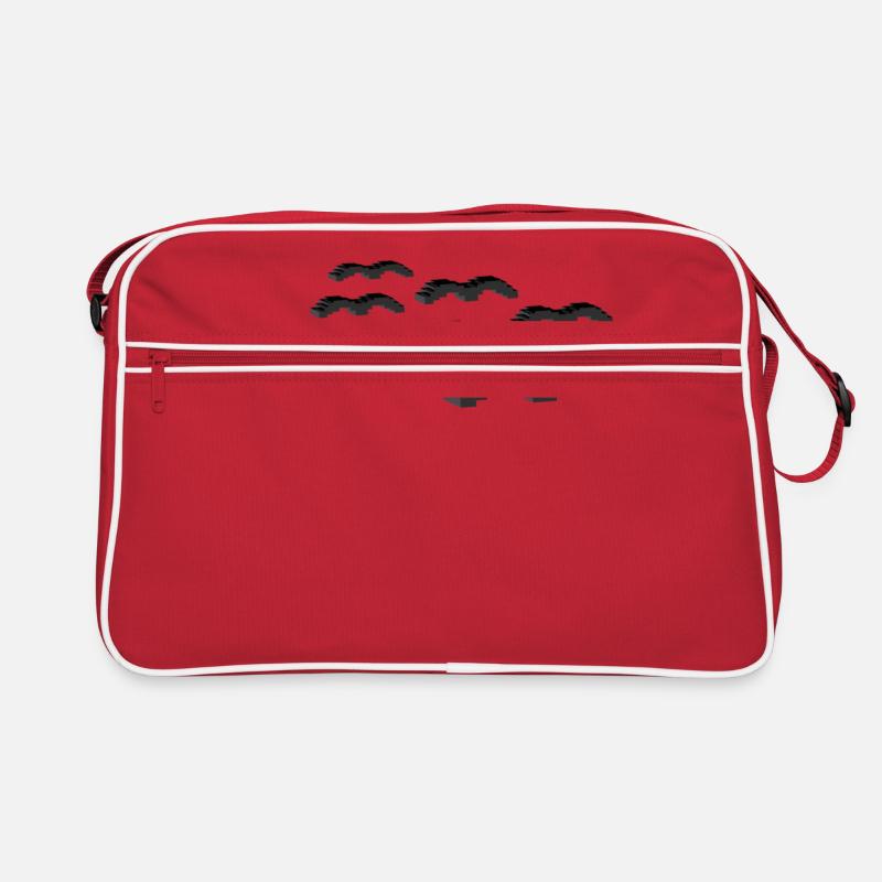 Birds - Retro Tasche - Rot/Weiß