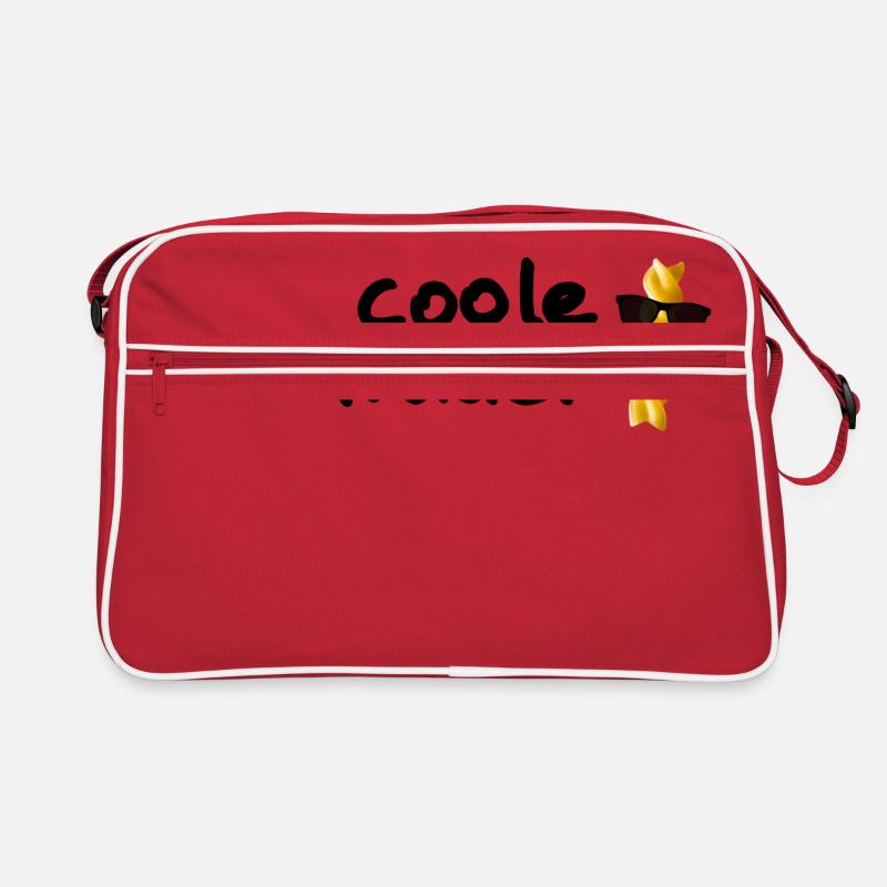 Coole Nudel Pasta Geschenk Idee - Retro Tasche - Rot/Weiß