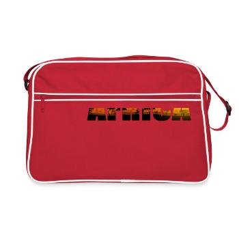 Africa Landscape Lettering - Retro Tasche - Rot/Weiß - Vorne