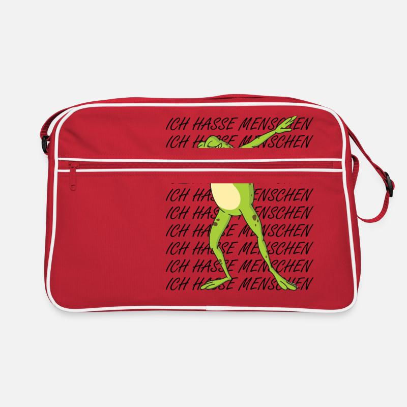 Frosch Dab-Ich hasse menschen Retro Tasche