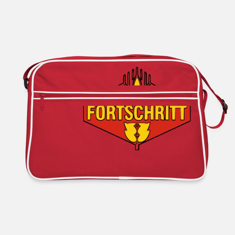 Fortschritt schwarz-rot-gold - Retro Tasche - Rot/Weiß