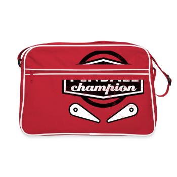 Pinball - Kicker - Football - Gift - 80s - Retro Bag - red/white - Front