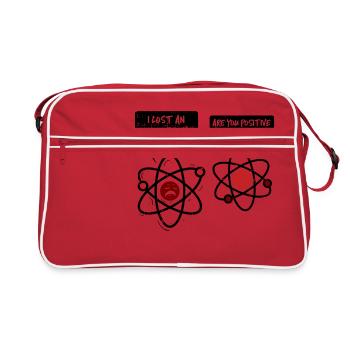FUNNY ATOMIC WITZ | ELECTRON STUDENT NERD GEEK - Retro Bag - red/white - Front