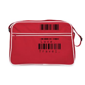 Life. Love. Travel. - Retro Tasche - Rot/Weiß - Vorne