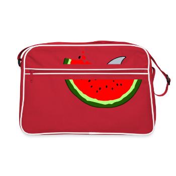 Cadeau de surfeur de requin d'été de vacances de pastèque - Sac Retro - rouge/blanc - Devant