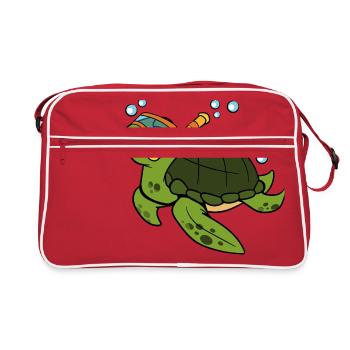 Tortues de mer tortues reptiles amphibiens - Sac Retro - rouge/blanc - Devant