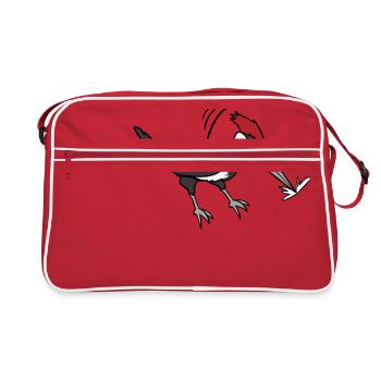 Oiseaux d'oiseaux pivert - Sac Retro - rouge/blanc - Devant