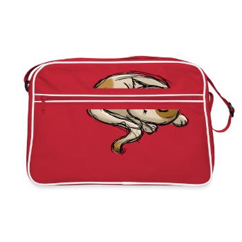 Sleeping cat stroke drawing - Retro Bag - red/white - Front