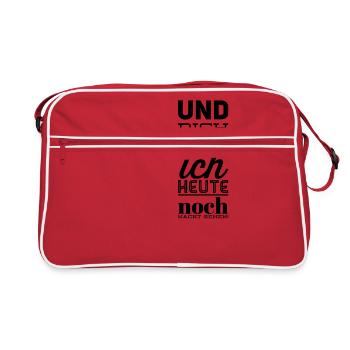 Und dich will ich heute noch nackt sehen! - Retro Tasche - Rot/Weiß - Vorne