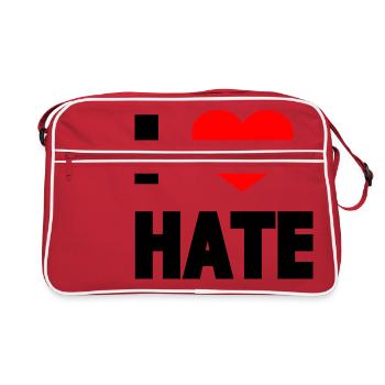 I Love Hate - Retro Tasche - Rot/Weiß - Vorne