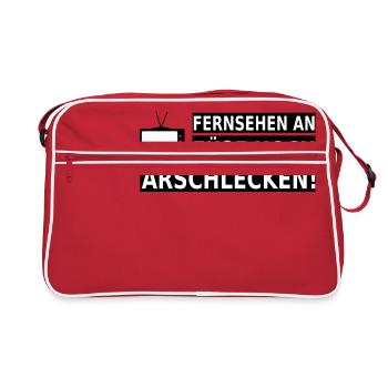 Regarder la télé, les pieds en l'air, rimming! - Sac Retro - rouge/blanc - Devant