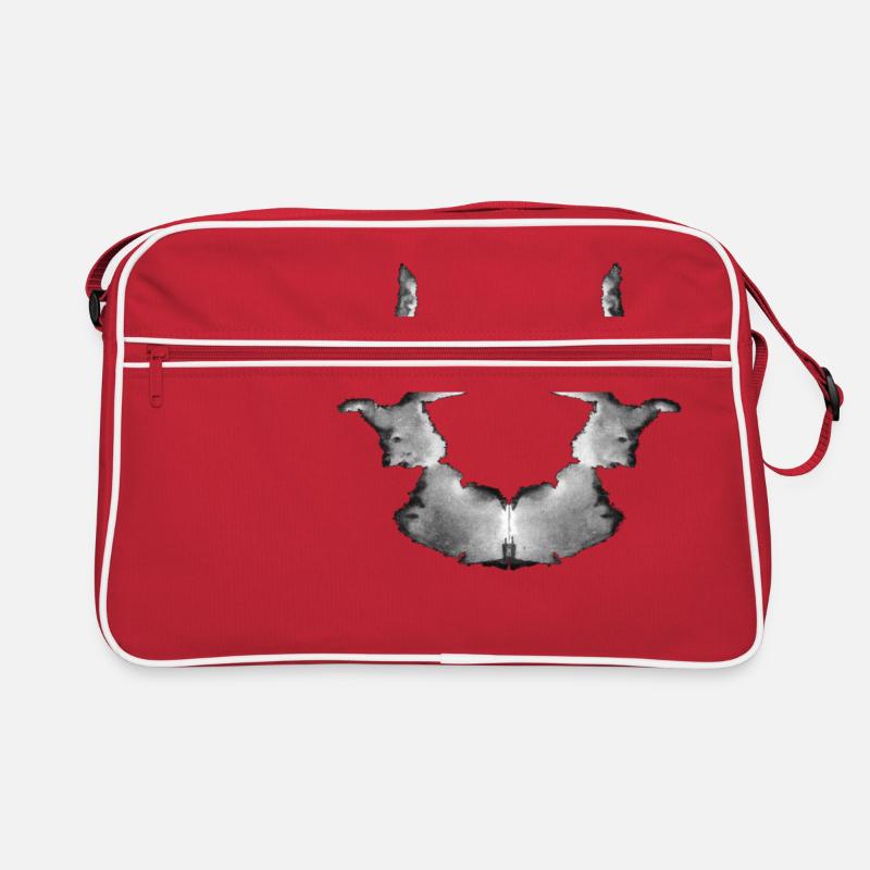 Rorschach Tafel 7/10 invertiert - Retro Tasche - Rot/Weiß