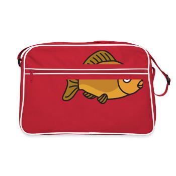 Pêche au poisson carpe - Sac Retro - rouge/blanc - Devant