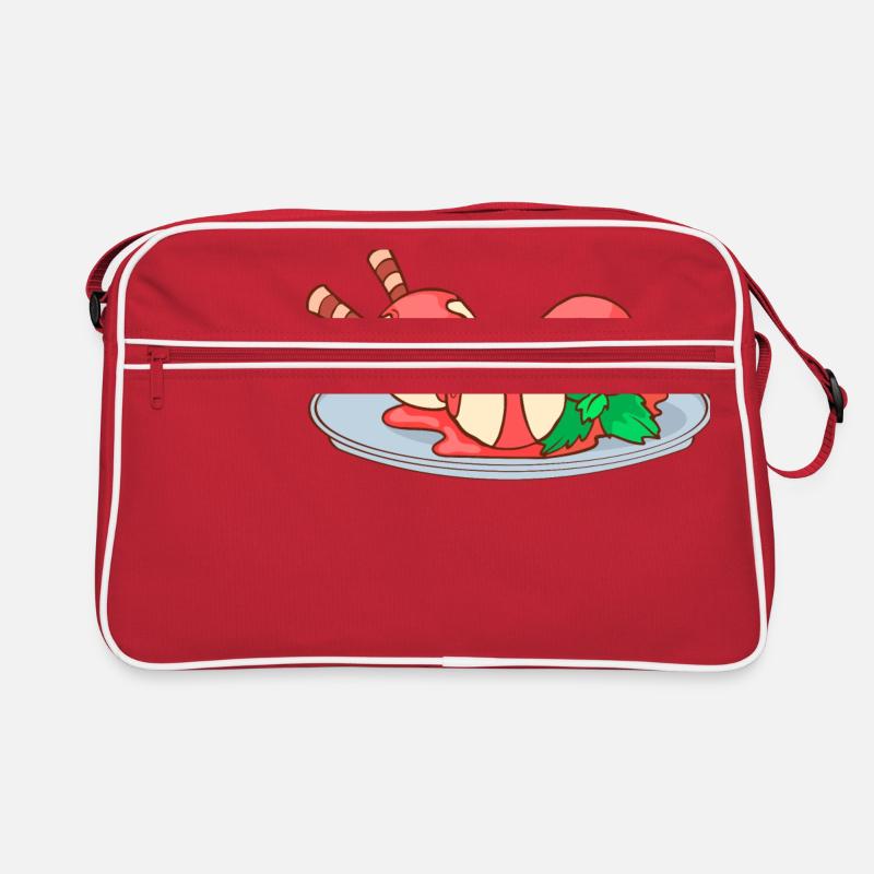 Eis Speiseeis Eiskrem Eiscreme Kugeleis Eisbecher Retro Tasche