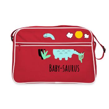 Bébé Saurus - Idée cadeau - Sac Retro - rouge/blanc - Devant