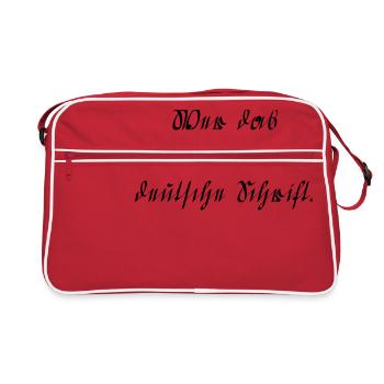 Écriture allemande - Sac Retro - rouge/blanc - Devant