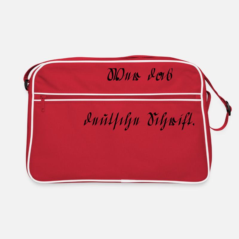 Deutsche Schrift - Retro Tasche - Rot/Weiß