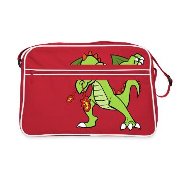 Dabbing Dab Dragon - Retro Bag - red/white - Front