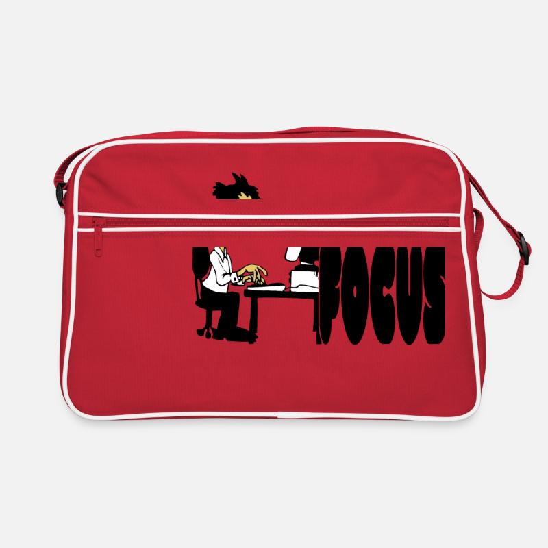 Büro Workaholic - Retro Tasche - Rot/Weiß