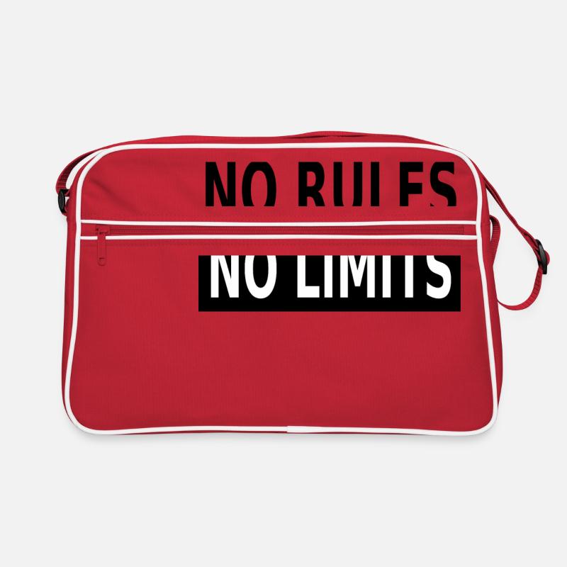 No Rules No Limits - Retro Tasche - Rot/Weiß