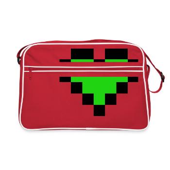 Green heart - Retro Bag - red/white - Front