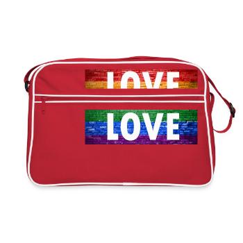 L'amour est l'amour Gay Pride - Sac Retro - rouge/blanc - Devant