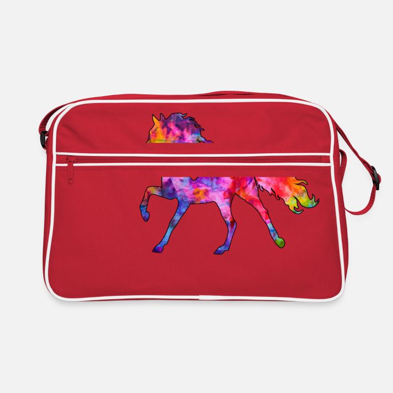 Pferd mit Herz Retro Tasche