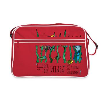 Udus avec le poisson dans l'eau - Sac Retro - rouge/blanc - Devant