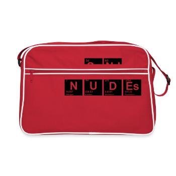nerdy Send Nudes - Retro Tasche - Rot/Weiß - Vorne