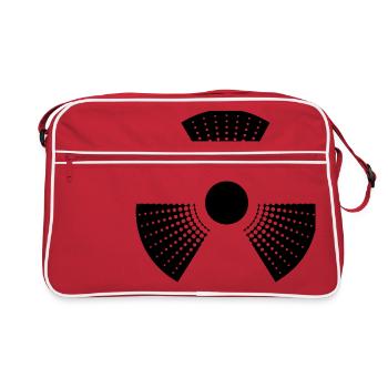 atom symbol radioactive atomic sign danger eight - Retro Bag - red/white - Front